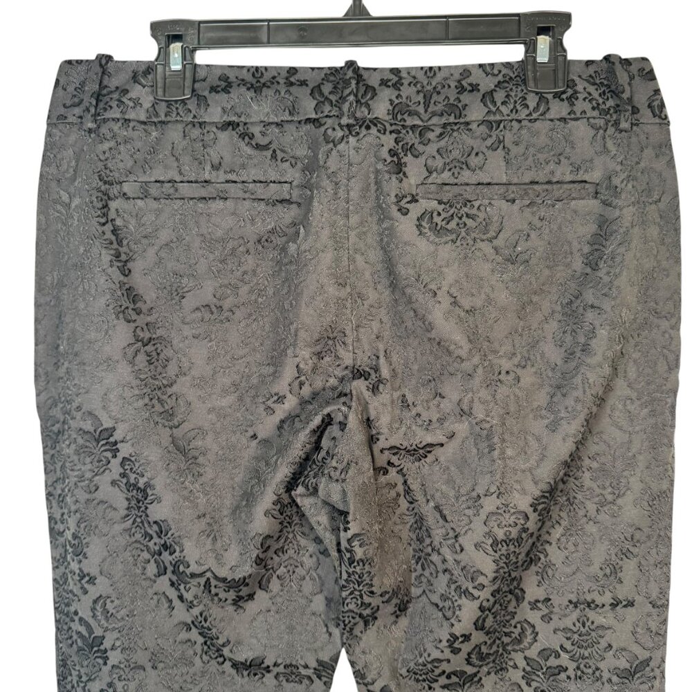 Mossimo Women's Black Brocade Skinny Dressy Pants Zippers Vampire Gothic Size 12 - Picture 6 of 6